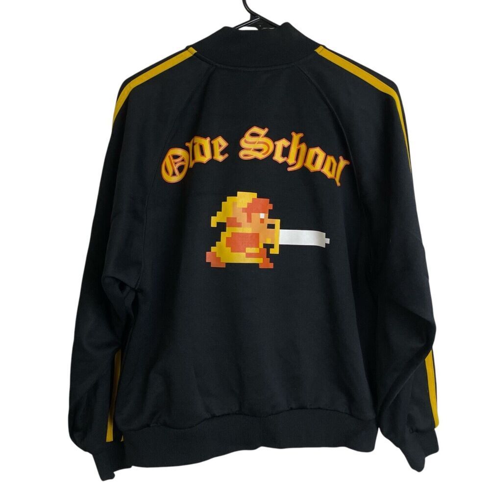 Zelda Nintendo Track Jacket Small Black Full Zip Olde School Classic Retro